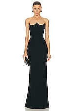 Alexander McQueen Strapless Evening Dress in Black, view 1, click to view large image.