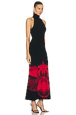 Alexander McQueen Ethereal Orchid Dress in Black & Red, view 2, click to view large image.