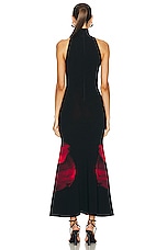 Alexander McQueen Ethereal Orchid Dress in Black & Red, view 3, click to view large image.