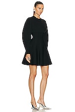 Alexander McQueen Corset Crewneck Mini Dress in Black, view 2, click to view large image.