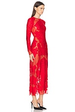Alexander McQueen Damask Knit Dress in Lust Red, view 2, click to view large image.