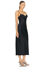 Alexander McQueen Satin Evening Dress in Black, view 2, click to view large image.