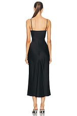 Alexander McQueen Satin Evening Dress in Black, view 3, click to view large image.