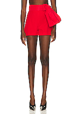 Alexander McQueen Bow Short in Lust Red, view 1, click to view large image.