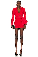 Alexander McQueen Bow Short in Lust Red, view 5, click to view large image.