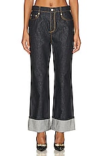 Alexander McQueen Denim Trouser in Dark Rinsed, view 1, click to view large image.