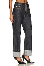 Alexander McQueen Denim Trouser in Dark Rinsed, view 2, click to view large image.