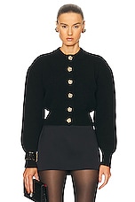 Alexander McQueen Round Neck Cocoon Cardigan in Black, view 1, click to view large image.
