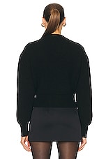 Alexander McQueen Round Neck Cocoon Cardigan in Black, view 3, click to view large image.