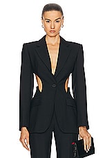 Alexander McQueen Sharp Blazer in Black, view 1, click to view large image.