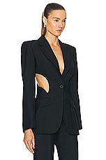Alexander McQueen Sharp Blazer in Black, view 2, click to view large image.