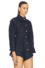 Alexander McQueen Denim Jacket in Dark Cold Wash, view 2, click to view large image.