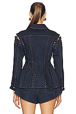 Alexander McQueen Denim Jacket in Dark Cold Wash, view 3, click to view large image.