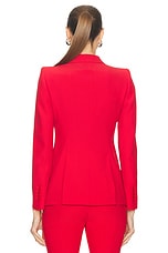 Alexander McQueen Peak Crepe Blazer in Lust Red, view 3, click to view large image.