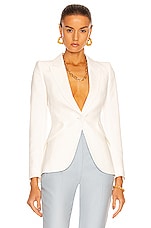 Alexander McQueen One Button Classic Blazer in Ivory, view 1, click to view large image.
