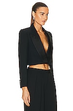 Alexander McQueen Crop Jacket in Black, view 2, click to view large image.