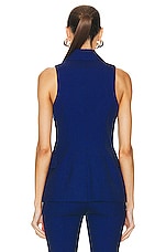 Alexander McQueen Sleeveless Jacket in Black & Ultramarine, view 3, click to view large image.
