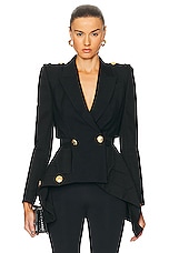 Alexander McQueen Wool Jacket in Black, view 1, click to view large image.