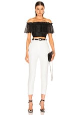 Alexander McQueen High Waisted Cigarette Pant in Ivory, view 4, click to view large image.
