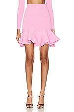 Alexander McQueen Ruffle Rib Skirt in Sugar Pink, view 1, click to view large image.