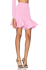 Alexander McQueen Ruffle Rib Skirt in Sugar Pink, view 2, click to view large image.