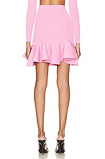 Alexander McQueen Ruffle Rib Skirt in Sugar Pink, view 3, click to view large image.