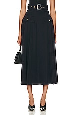 Alexander McQueen Midi Skirt in Navy, view 1, click to view large image.