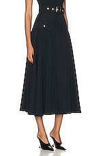 Alexander McQueen Midi Skirt in Navy, view 2, click to view large image.