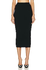 Alexander McQueen High Waisted Pencil Midi Skirt in Black, view 1, click to view large image.