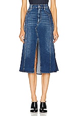 Alexander McQueen Denim Skirt in Worn Wash, view 1, click to view large image.