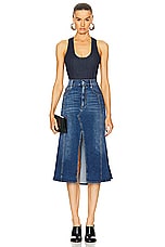 Alexander McQueen Denim Skirt in Worn Wash, view 4, click to view large image.