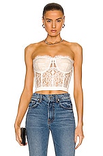 Alexander McQueen Lace Bustier in Ivory, view 1, click to view large image.