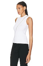Alexander McQueen Slash Sleeveless Top in Optic White, view 3, click to view large image.