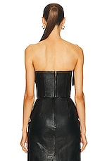 Alexander McQueen Draped Knot Bustier Top in Black, view 4, click to view large image.