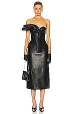 Alexander McQueen Draped Knot Bustier Top in Black, view 5, click to view large image.