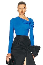 Alexander McQueen Asymmetric Knot Top in Lapis Blue, view 1, click to view large image.