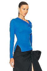 Alexander McQueen Asymmetric Knot Top in Lapis Blue, view 2, click to view large image.