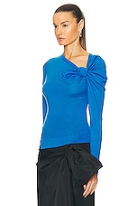 Alexander McQueen Asymmetric Knot Top in Lapis Blue, view 3, click to view large image.