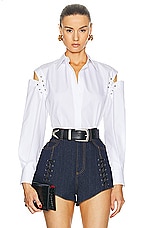 Alexander McQueen Poplin Shirt in Optical White, view 1, click to view large image.