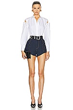 Alexander McQueen Poplin Shirt in Optical White, view 4, click to view large image.