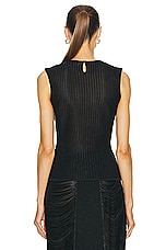 Alexander McQueen Armour Stitch Top in Black, view 3, click to view large image.