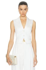 Alexander McQueen Twill Vest in Ivory, view 1, click to view large image.