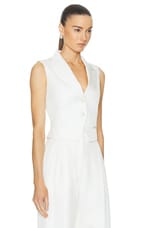 Alexander McQueen Twill Vest in Ivory, view 2, click to view large image.