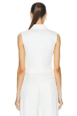Alexander McQueen Twill Vest in Ivory, view 3, click to view large image.