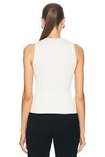 Alexander McQueen Slashed Rib Knit Top in Ivory, view 3, click to view large image.