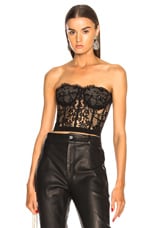 Alexander McQueen Lace Bustier in Black, view 1, click to view large image.