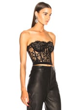 Alexander McQueen Lace Bustier in Black, view 2, click to view large image.