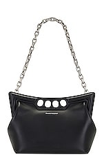 Alexander McQueen Small Peak Bag in Black, view 1, click to view large image.