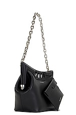 Alexander McQueen Small Peak Bag in Black, view 4, click to view large image.