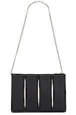 Alexander McQueen The Slash Zip Coin Bag in Black & Soft Ivory, view 3, click to view large image.
